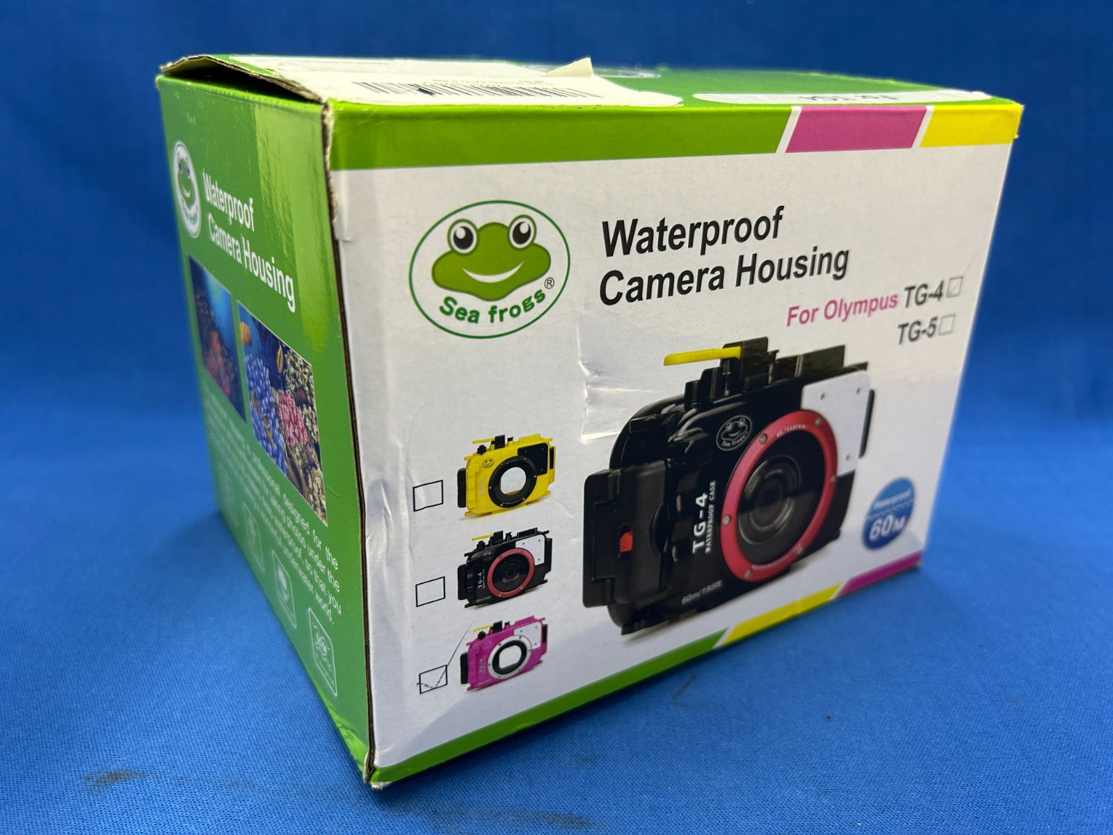 中古品】Sea frogs オリンパス OLYMPUS TG-4用 ピンク 水中ハウジング