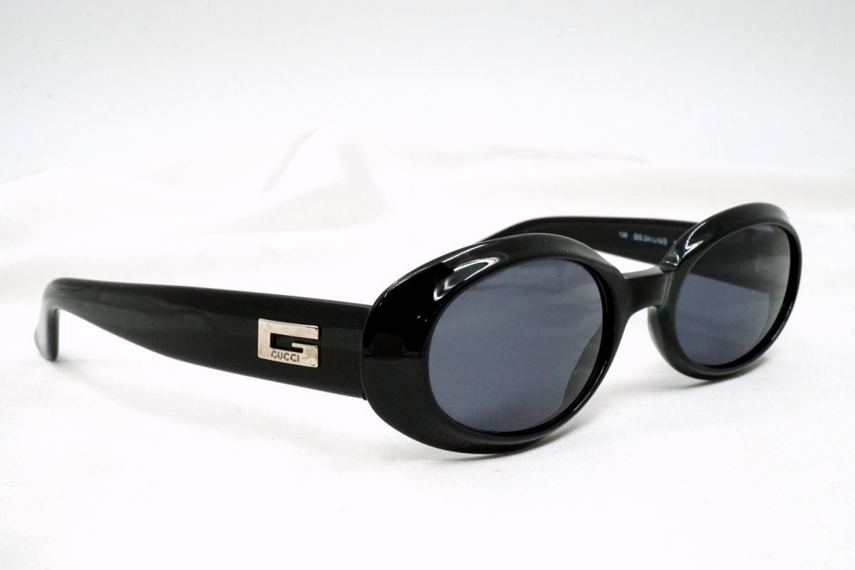 グッチ ヴィンテージ YK2 オーバル サングラス アイウェア GG 2419/S Gメタルロゴ 黒 ブラック GUCCI 6395k