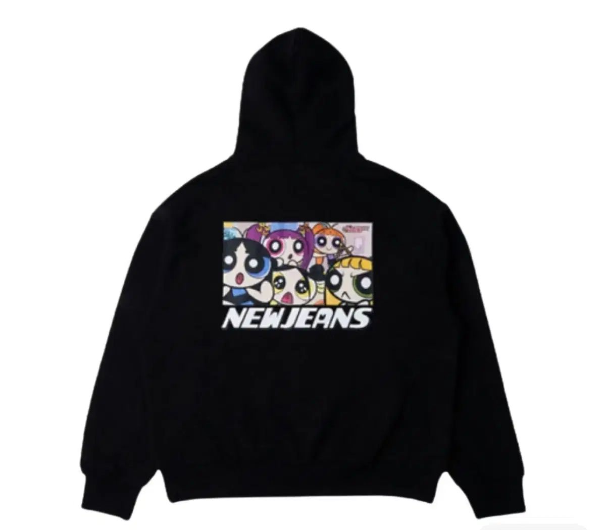 NewJeans（ニュージーンズ・ニュジ）x パワーパフガールズ フルジップアップフーディー ブラック Lサイズ