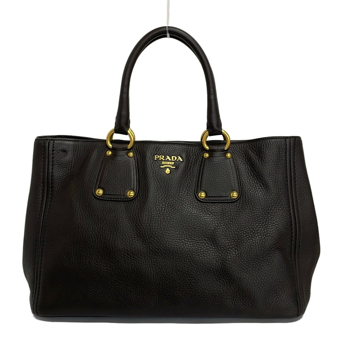 PRADA(プラダ) トートバッグ美品 - BN2104 ダークブラウン 革タグ レザー