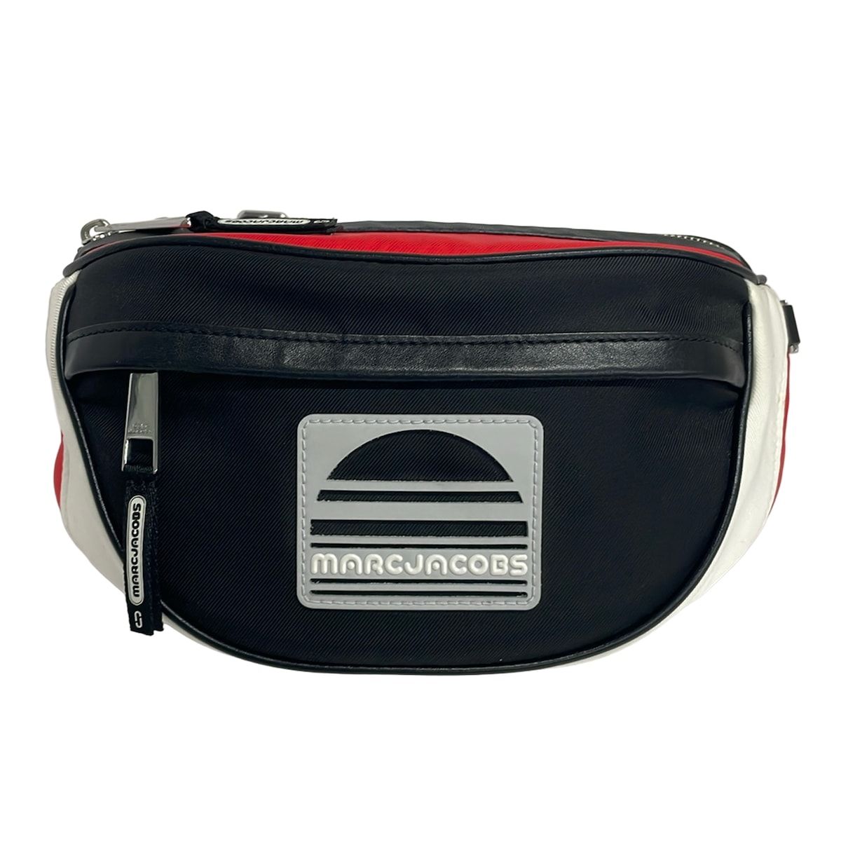 MARC JACOBS(マークジェイコブス) ウエストポーチ - M0014103 黒×レッド×白 レザー