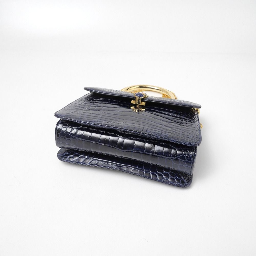 □美品□Judith Leiber ジュディスリーバー ハンドバッグ クロコダイル 