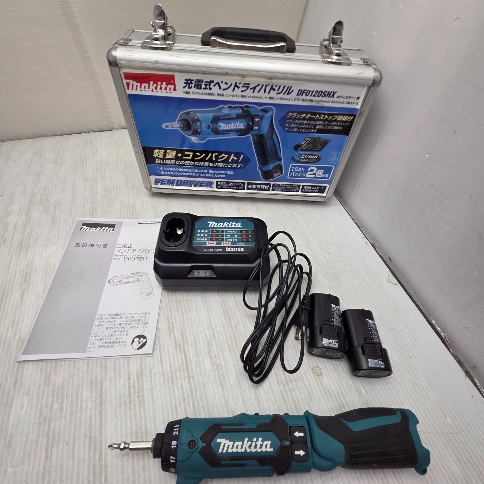 6 S05283 makita マキタ 充電式ペンドライバドリル DF012D 7.2V 充電器 DC07SB バッテリーBL0715 セット DIY 電動 工具