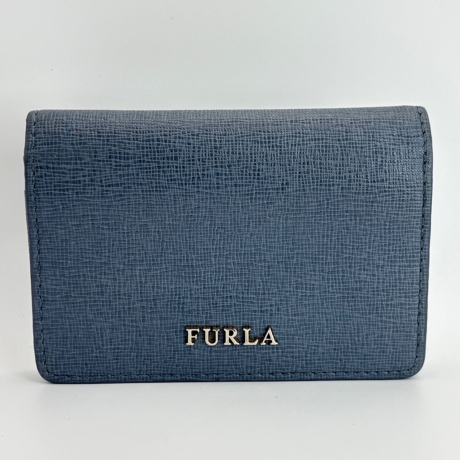 FURLA フルラ 名刺入れ カードケース ブルーグレー - メルカリ