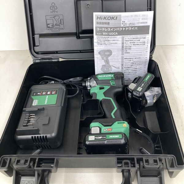 HiKOKI ハイコーキ コードレスインパクトドライバ WH12DCA(2LS) アグレッシブグリーン 10.8V 4.0Ah バッテリー2個 未使用 ★DT835