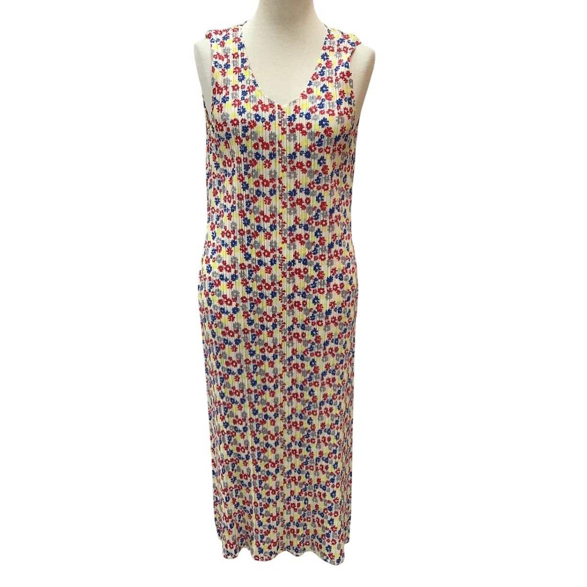 ♪♪ISSEY MIYAKE イッセイミヤケ PLEATS PLEASE ワンピース 花柄 SIZE 5 PP22-JH875 ホワイト