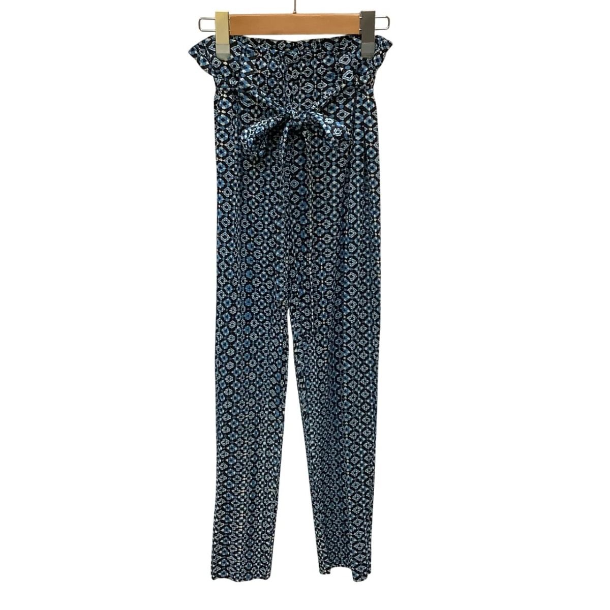 ♪♪ISSEY MIYAKE イッセイミヤケ PLEATS PLEASE パンツ SIZE 3 総柄 PP81-JF421 ブラック×ブルー