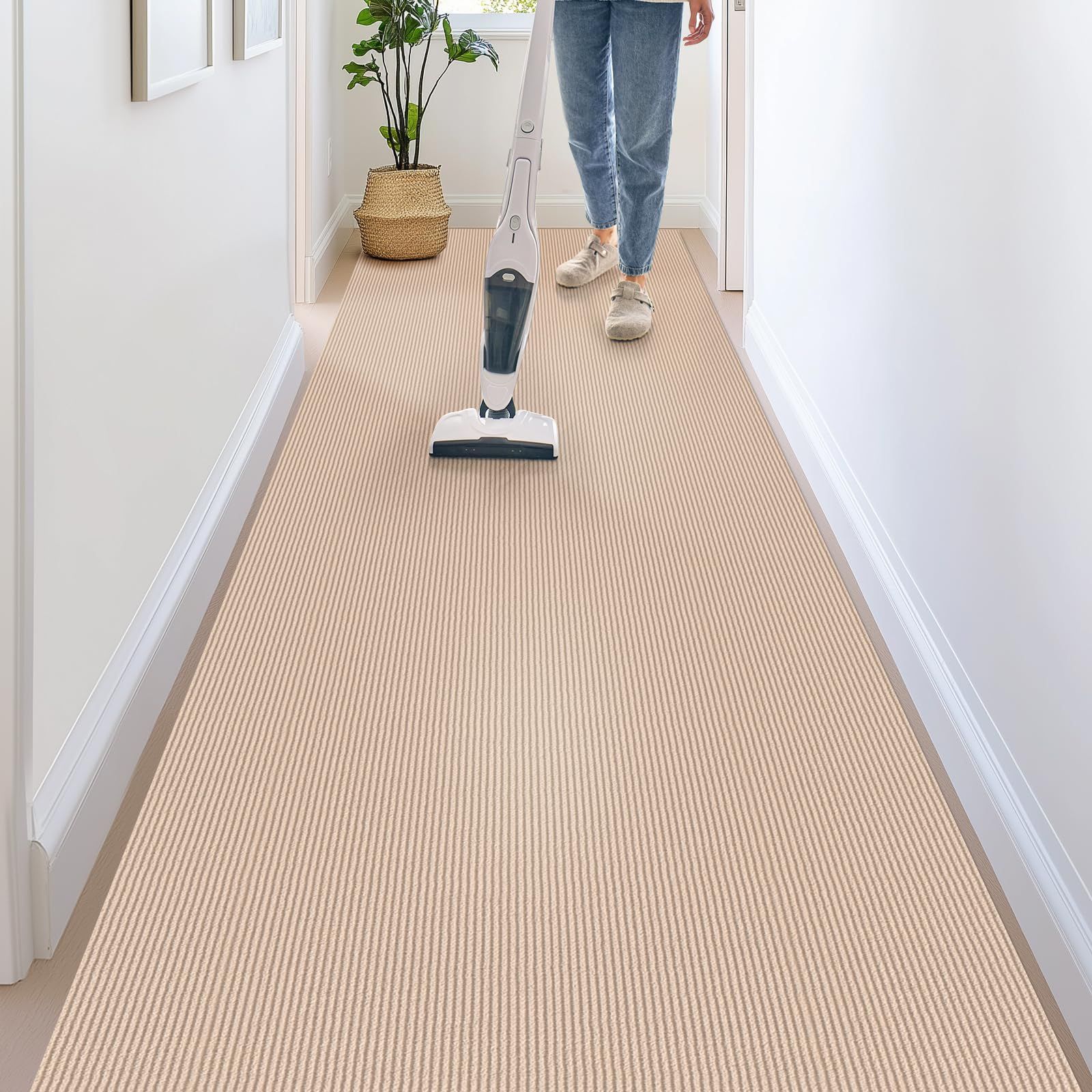 【床滑り止め対策 洗える】 廊下敷き ロールカーペット 60X600cm 敷き詰め タイルカーペット ロングマット 足腰負担軽減 滑らない ずれない 床保護 キズ防止 敷物 ラグ 吸着マット お年寄り・お子様・ペットにも安心mt a6da6e7f