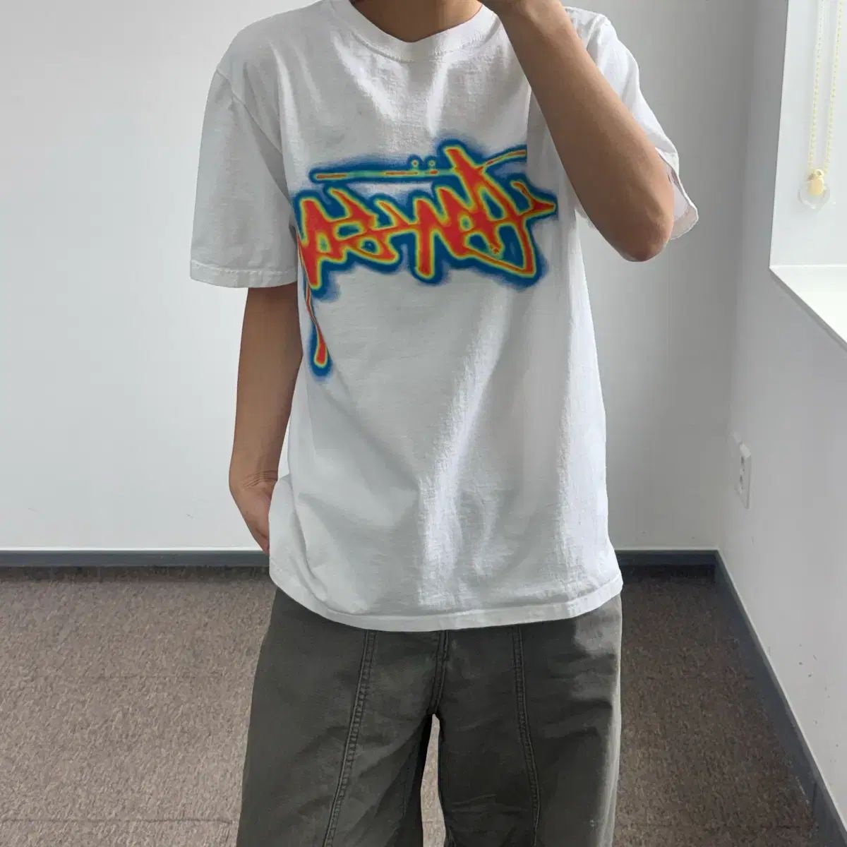 STUSSY ステューシー サーマル ストック 白 半袖