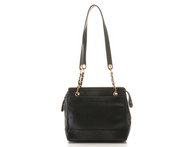 CHANEL シャネル バッグ トリプルココ ショルダートート ショルダーバッグ キャビアスキン/GP ブラック レディース【中古】【432】 114,345円