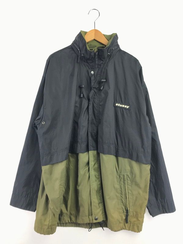 【現状渡し品】 OLD STUSSY オールド ステューシー 90S STOWABLE HOODED 2-TONE NYLON JACKET ツートン カラー ナイロン ジャケット ライトアウター 【142-260619-rt-28-tagh】