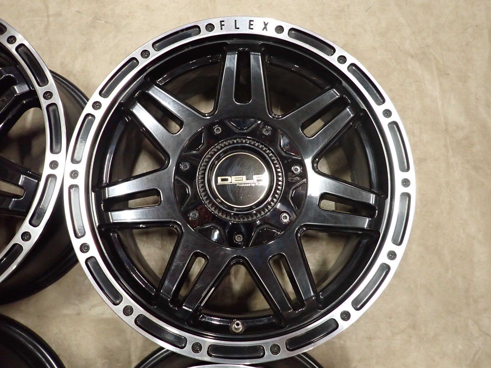 4本SET 会社宛 送料無料 16×6.5J FLEX DELF-04 アルミ 6穴 PCD 139.7mm