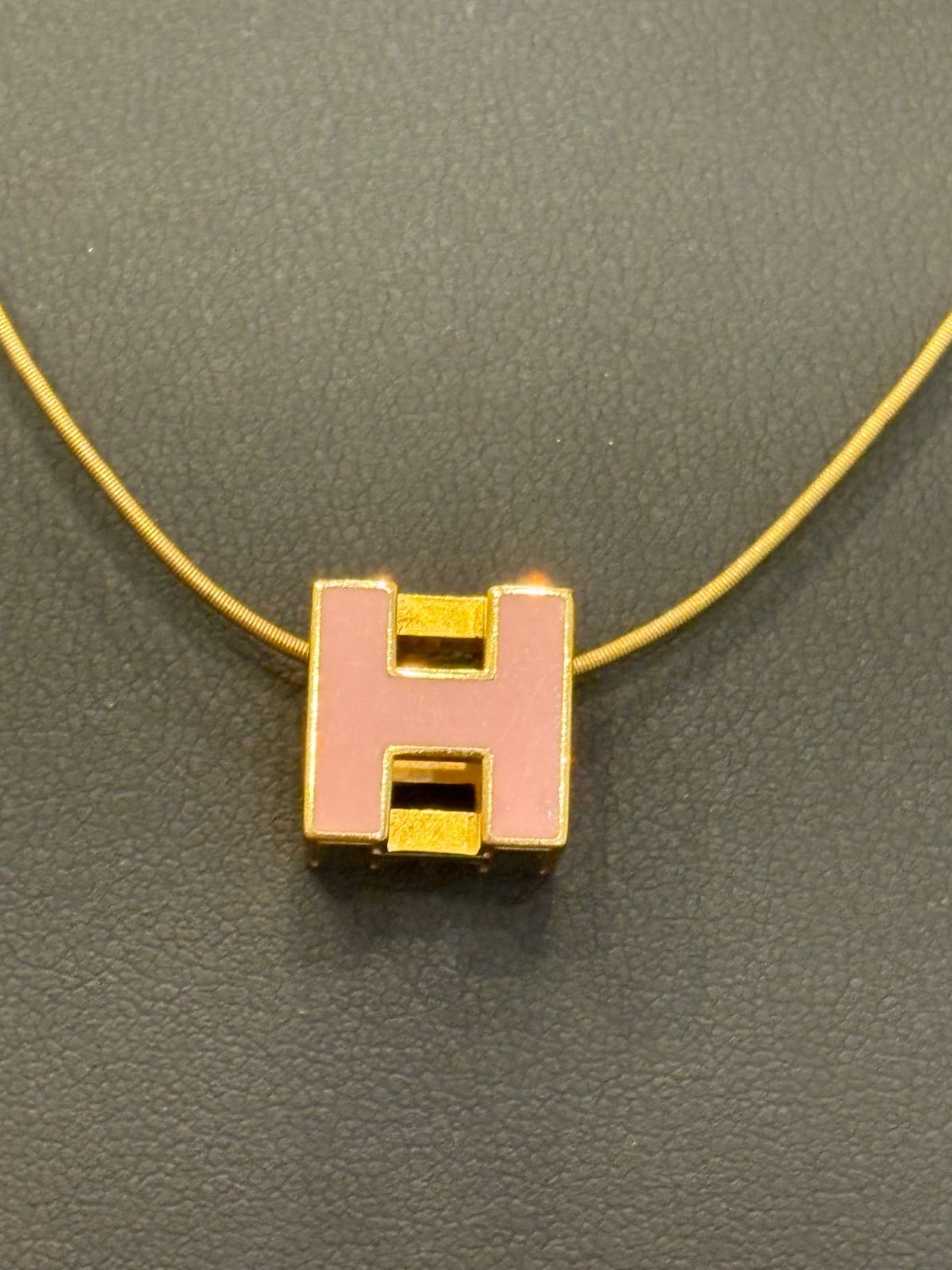 【極美品】HERMES エルメス ネックレス ポップアッシュ レギュラーサイズ ピンク ＆ゴールド