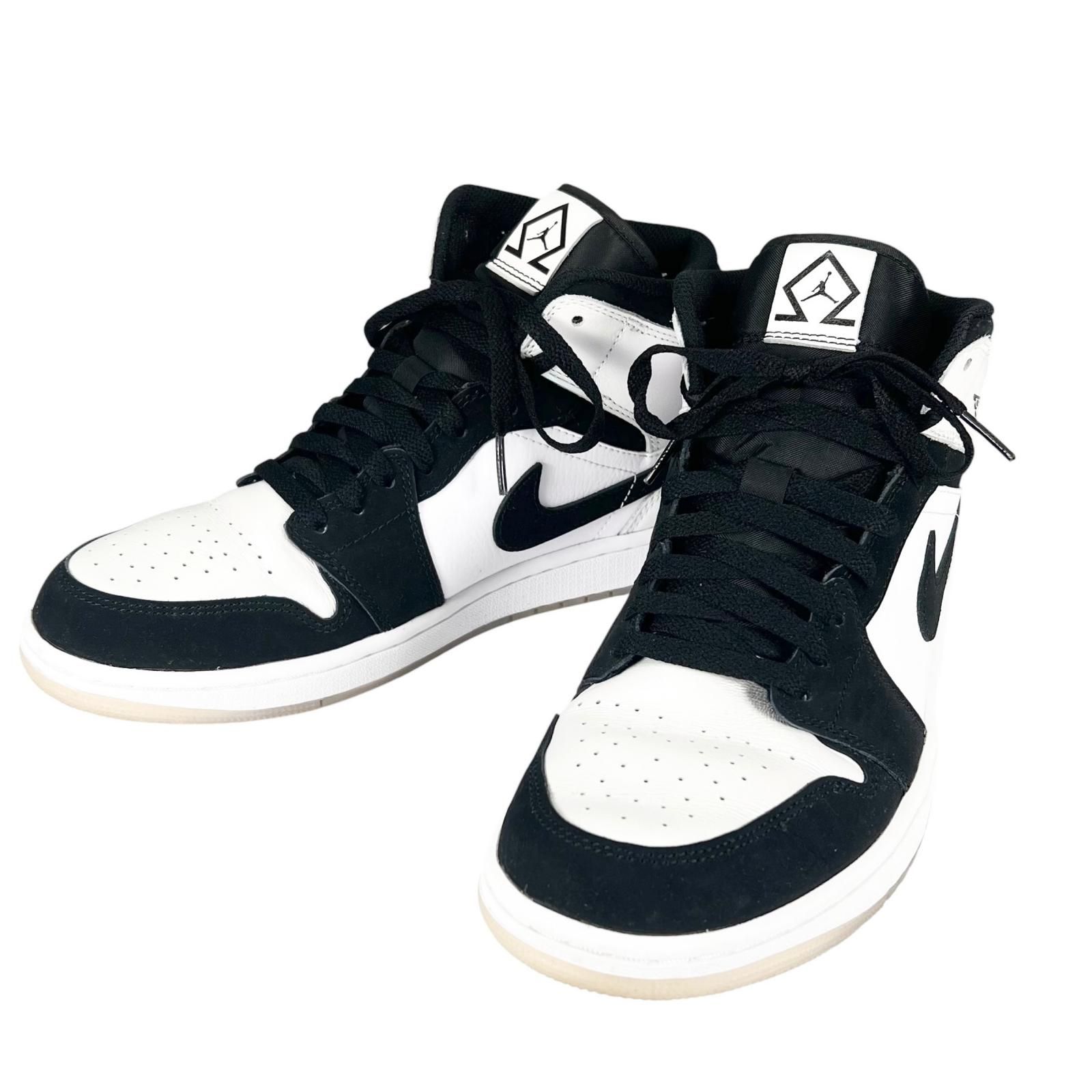 極美品 NIKE ナイキ AIR JORDAN1 MID SE DH6933 100 スニーカー 合成 