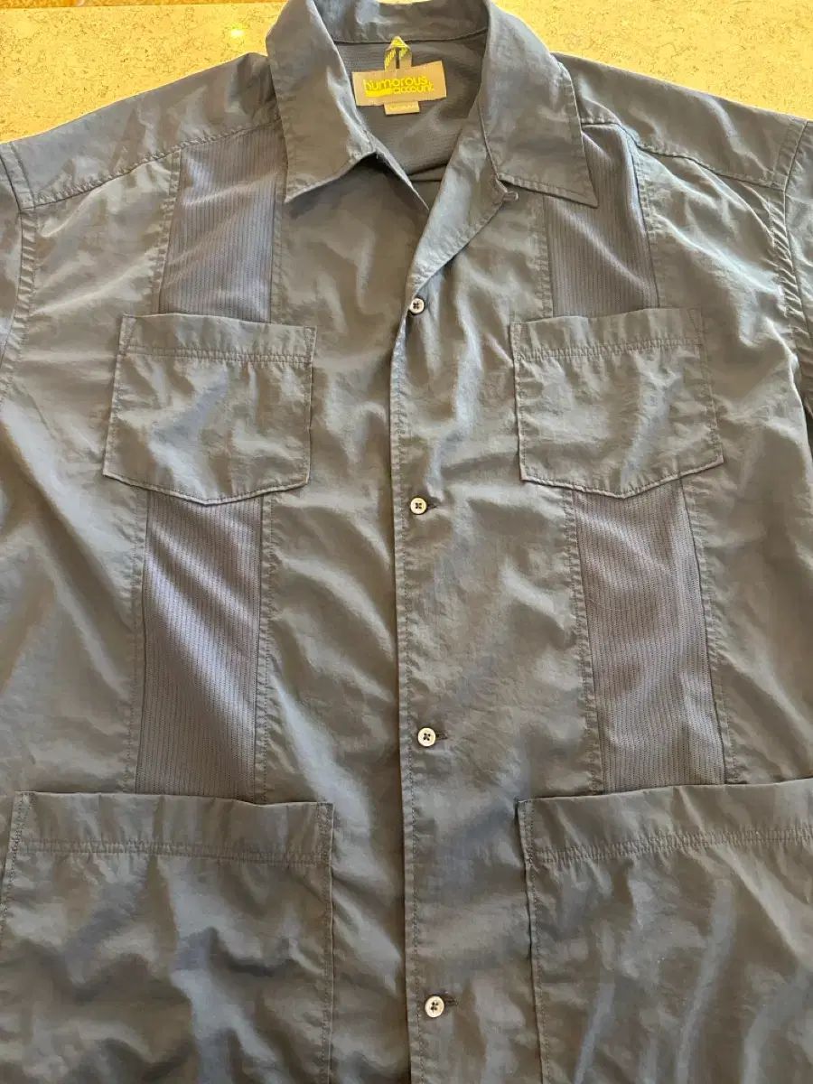 ヒューモラスアカウント GUAYABERA キューバシャツ ネイビー M 出品