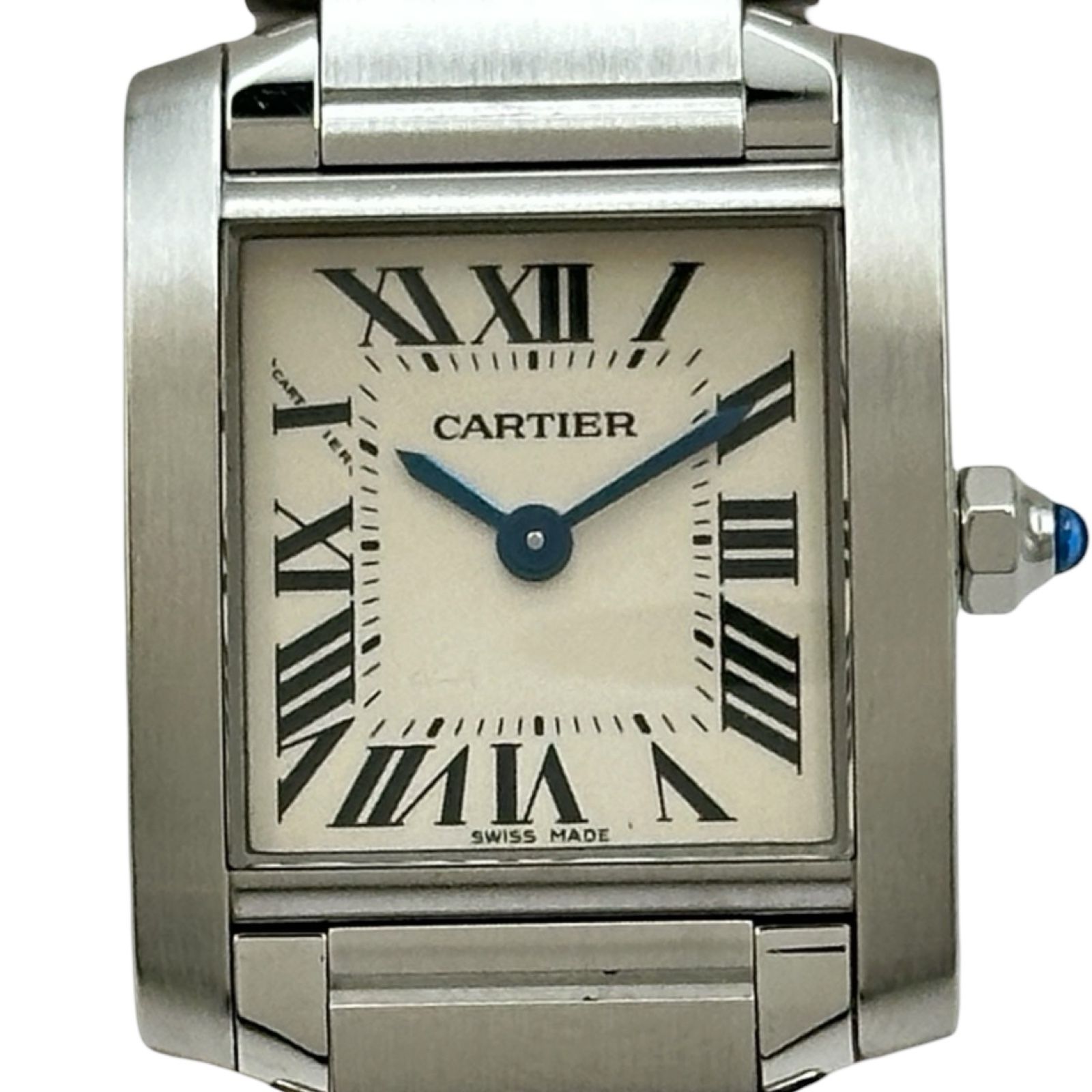 カルティエ Cartier タンクフランセーズ SM W51008Q3 ホワイト ステンレススチール クオーツ レディース 腕時計