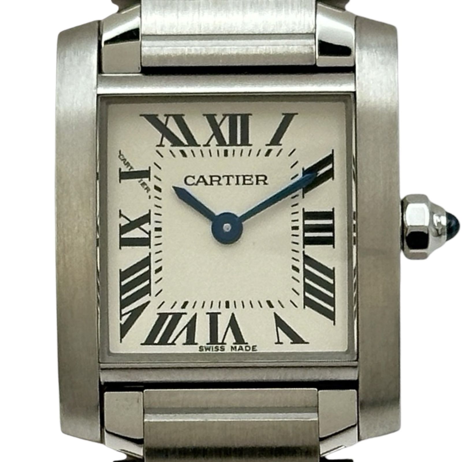 カルティエ Cartier タンクフランセーズ SM W51008Q3 ホワイト ステンレススチール クオーツ レディース 腕時計