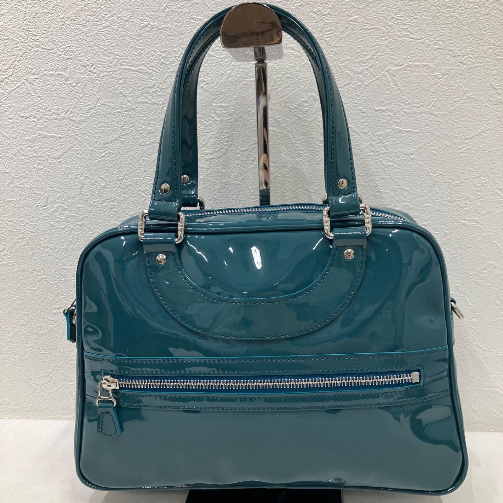 【美品】 ジャックルコー　リスボン　ハンドバッグ　トートバッグ　エナメルグリーン Y5286 【美品】 JAQUE LE CORRE ジャックルコー リスボン 2way