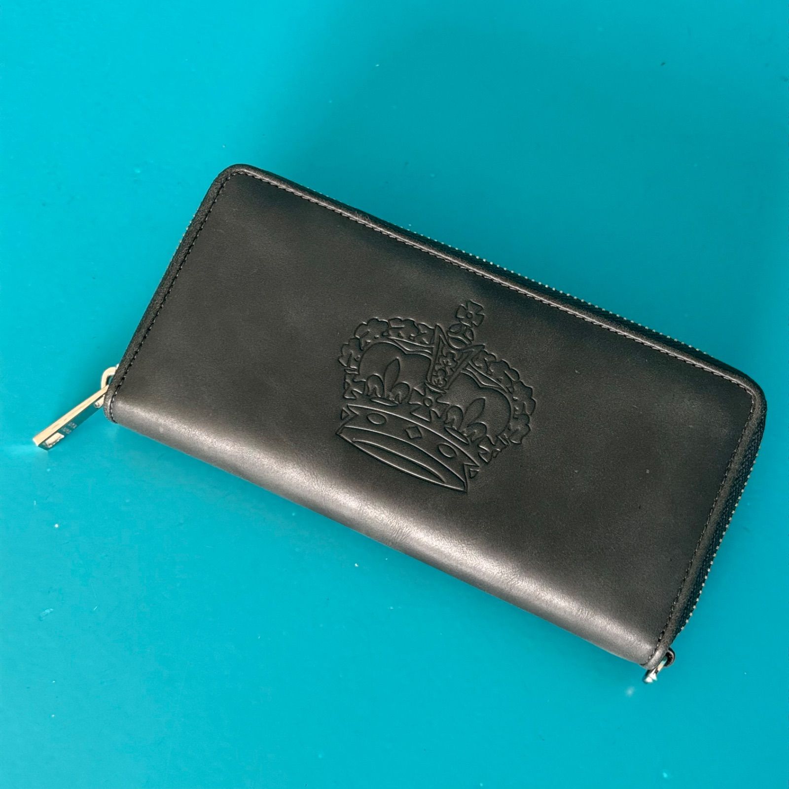  ORDER　ロイヤルオーダー　 ラウンドファスナー長財布　未使用 c1 ROYAL ORDER ロイヤルオーダー クラウン型押し 長財布 ラウンド