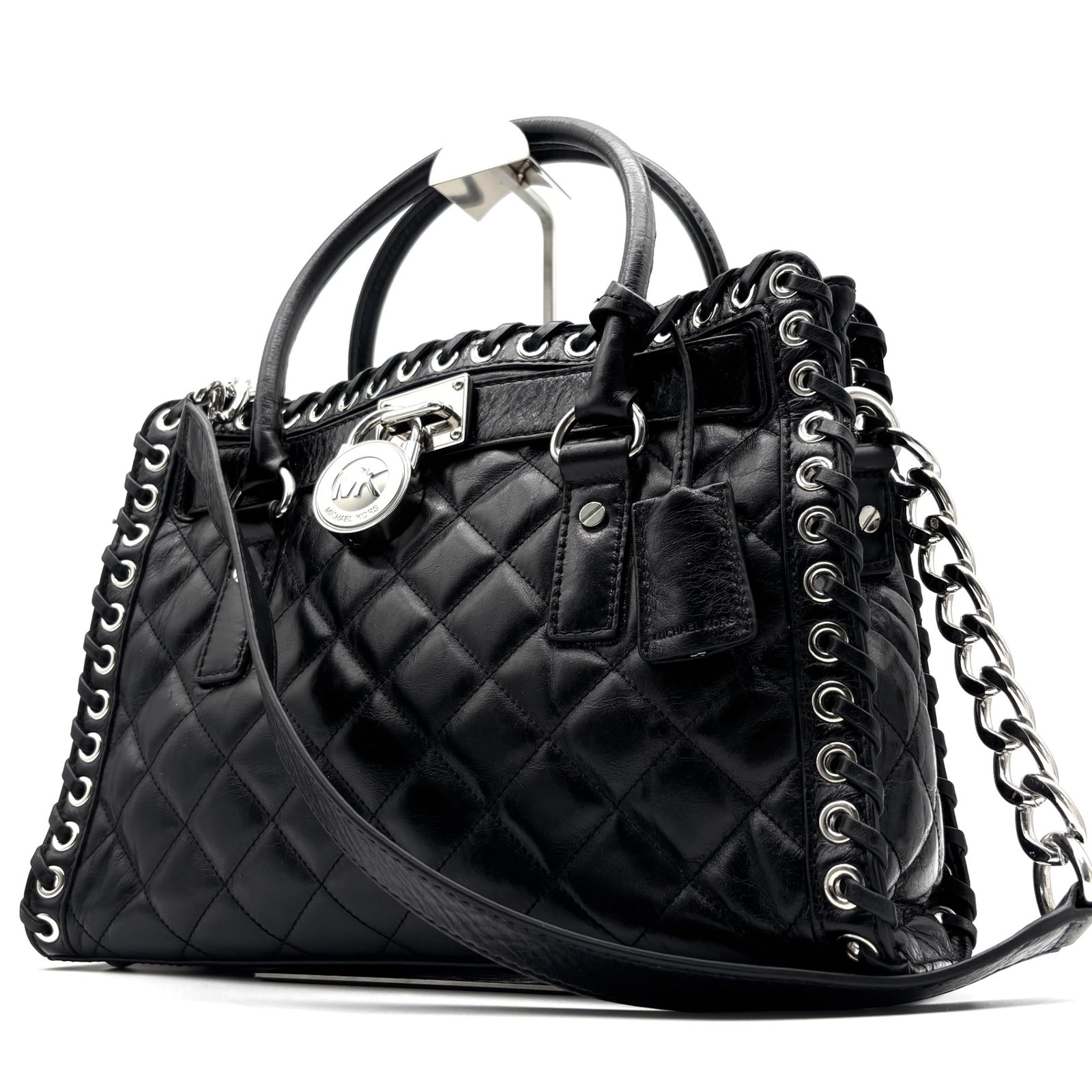 マイケルコース MICHAEL KORS 2way ショルダーバッグ ハンドバッグ キルティング カデナ チェーン ブラック 黒 レザー 斜め掛け ボーナス 夏休み 帰省 お盆 敬老の日 ご褒美