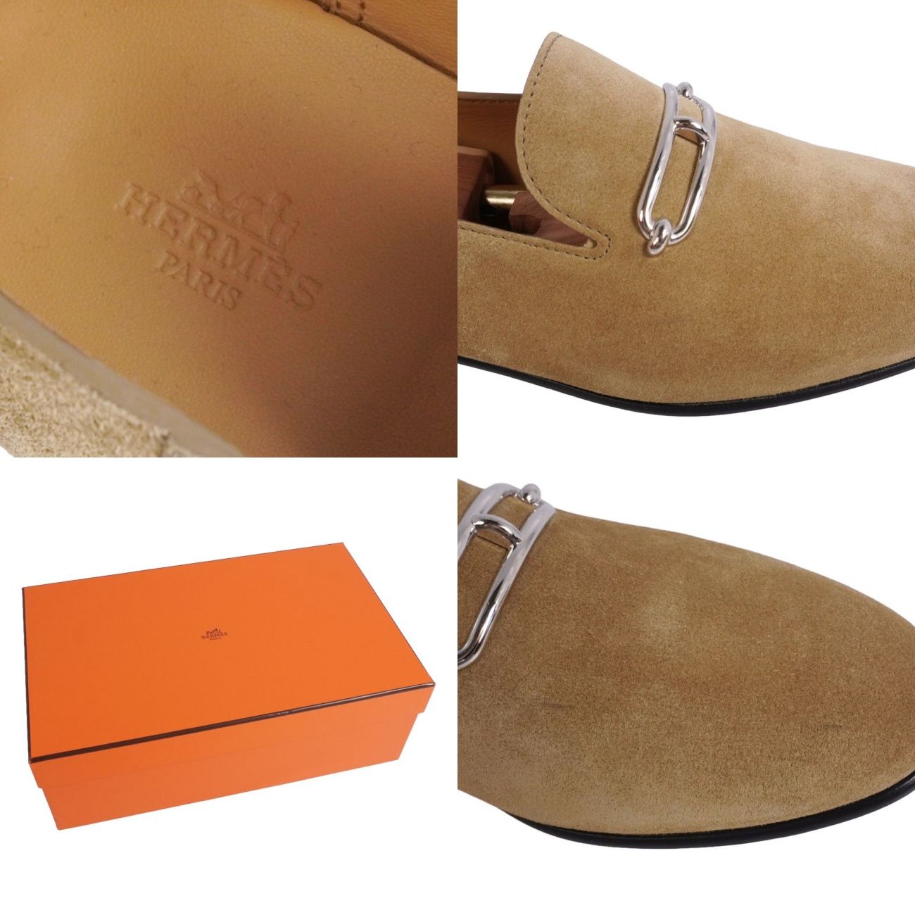 美品 エルメス HERMES ローファー 2022 スリッポン H金具 スエード