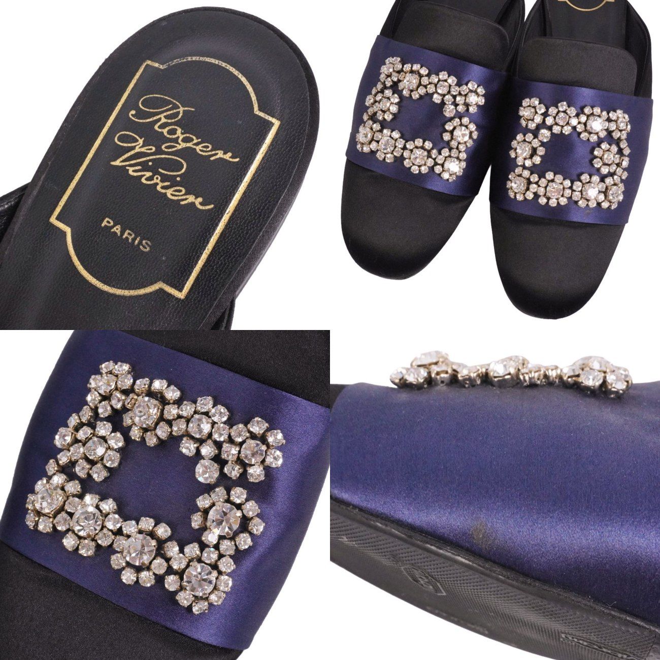 美品 ロジェヴィヴィエ Roger Vivier サンダル ミュール ビジュー装
