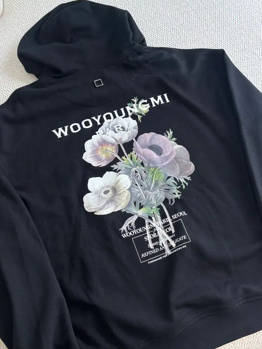 新品級 ウーヨンミ 23FW フラワー フーディー Tシャツ ブラック サイズ52