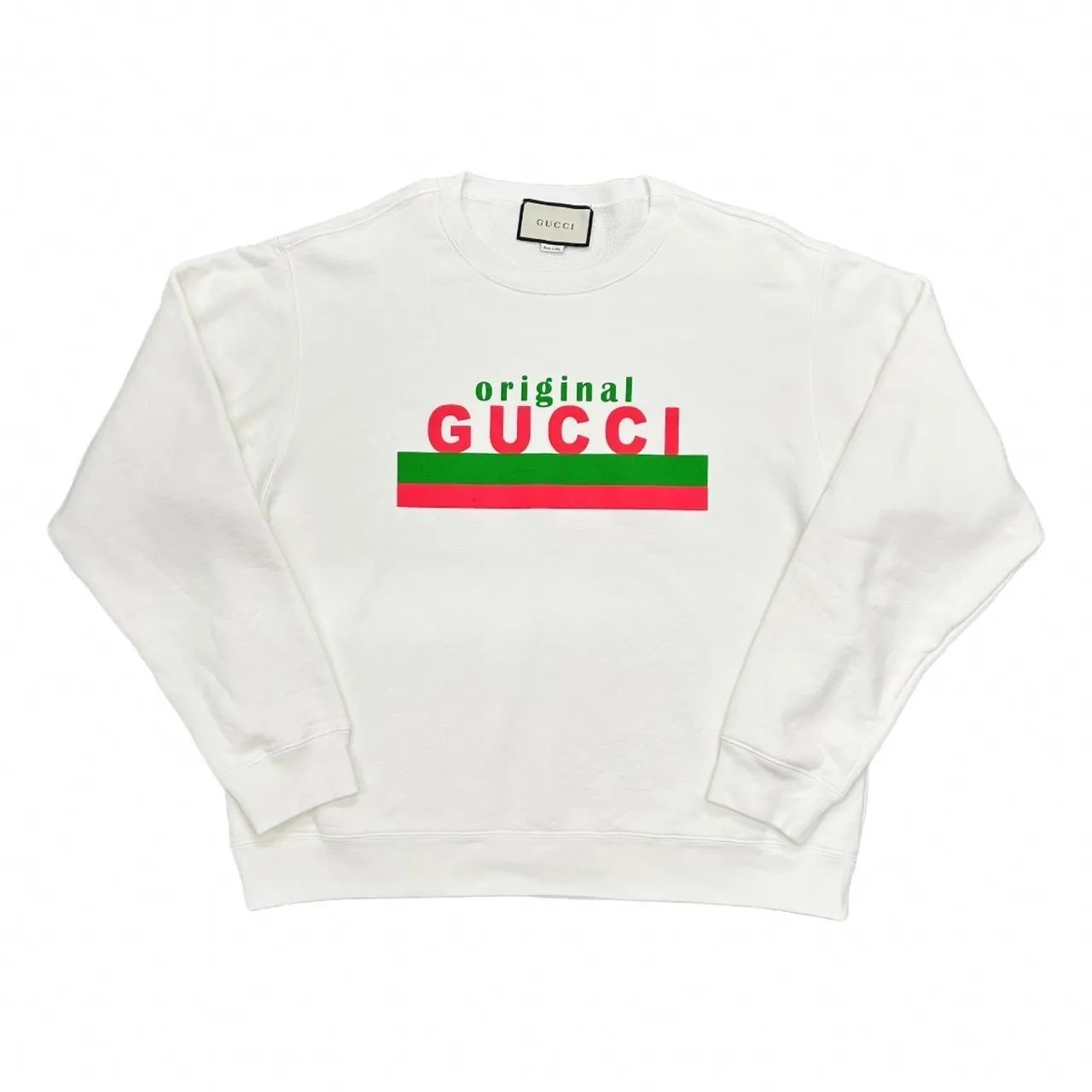 GUCCI グッチ スウェット トップス ロゴ トレーナー original M ホワイト 626990 メンズ コットン プリント 2021-22AW 長袖 ギフト プレゼント