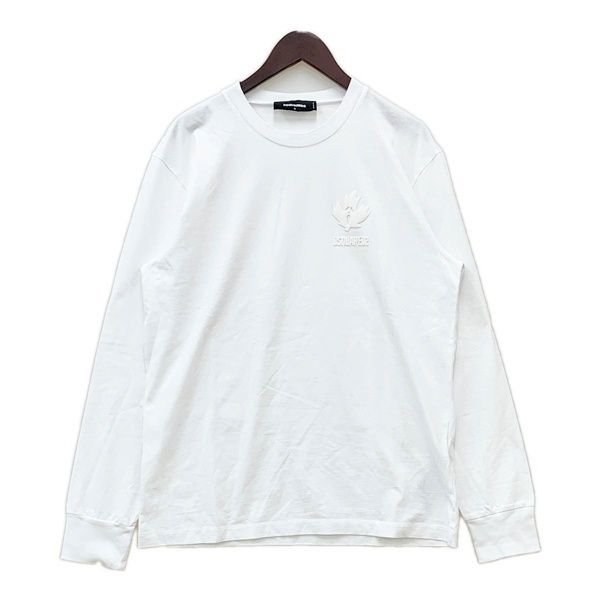 DSQUARED2 ディースクエアード ロングスリーブTシャツ 長袖Ｔシャツ S74GD1356 クルーネック メンズ Sサイズ ホワイト トップス DM19445■