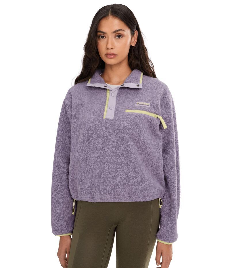 コロンビア レディース アウター コート クロップド フリース Columbia Helvetia II Cropped 12 Snap Fleece Shale PurpleLa パープル