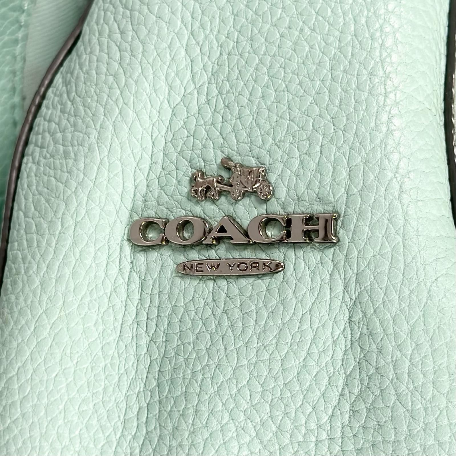 COACH コーチ ターンロック ホーボー ショルダーバッグ レザー ミント