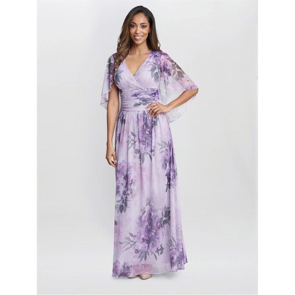 ジーナバッコーニ レディース トップス ワンピース マキシワンピース オーバーレイ マキシ Gina Bacconi Caroline Maxi Dress With Overlay Sleeves