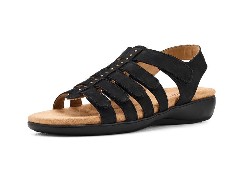 トロッターズ レディース シューズ サンダル Trotters Riki Studsandals Black Nubuck ブラック