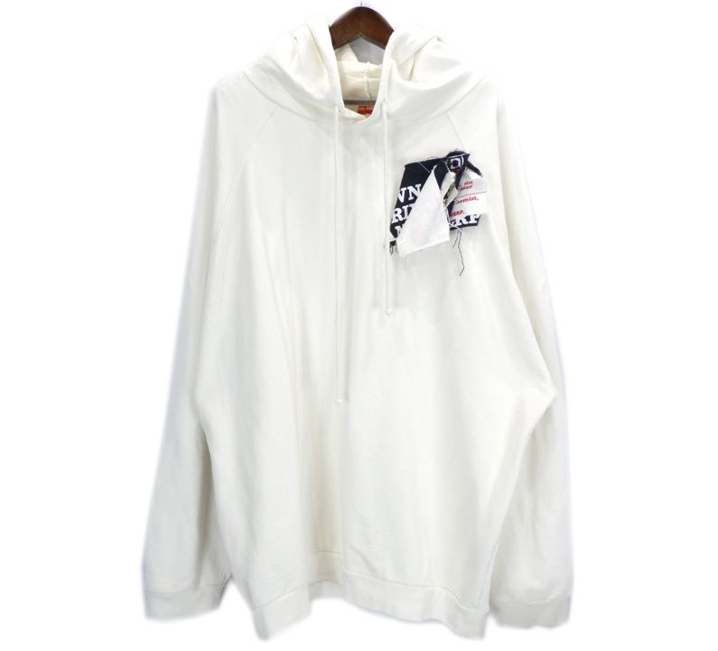 ラフシモンズ RAF SIMONS【 APPLIQUED COTTON HOODIE 】 アップリケ加工 スウェット プルオーバー パーカー n11334