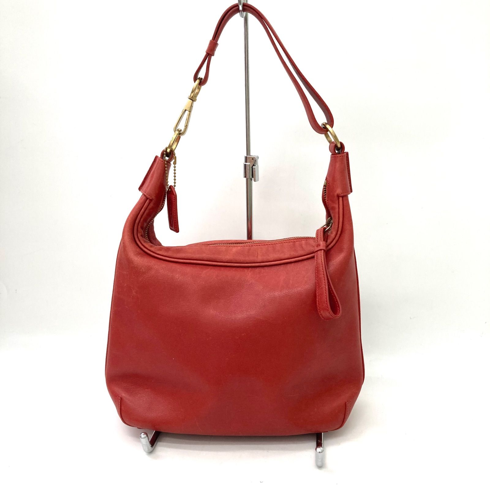 【COACH】コーチ トートバッグ 肩掛け ショルダーバッグ レッド 赤 レザー☆
