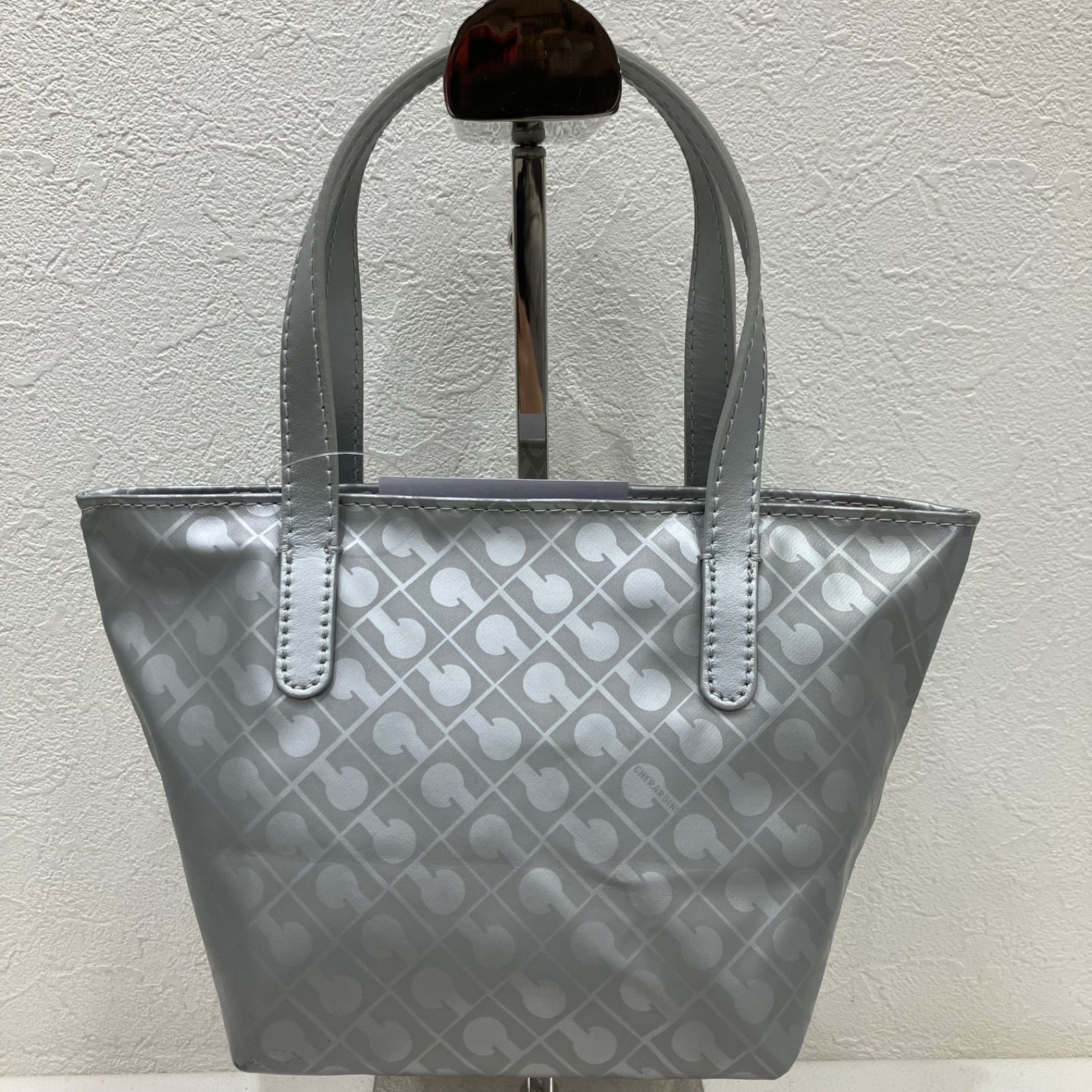 5267　【美品】　GHERARDINI　ゲラルディーニ　ソフティ　ハンドバッグ　ミニ　小さめ　シルバー　レディース　モノグラム　軽量