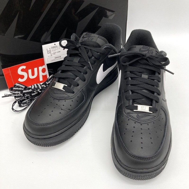 Supreme × NIKE シュプリーム ナイキ Air Force 1 Low Black/White CU9225-002 スニーカー 27cm ローカット シューズ ストリート メンズ ブラック 靴 ★SS850