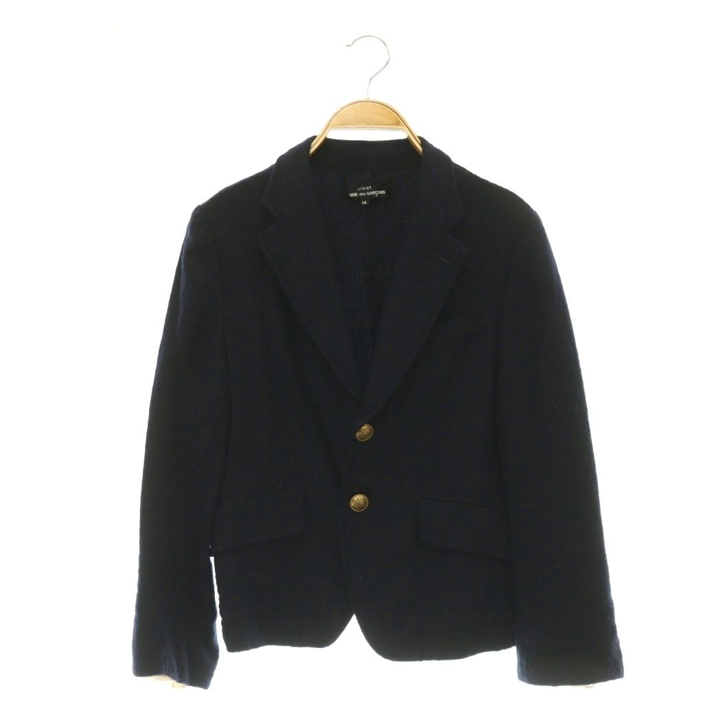 トリココムデギャルソン tricot COMME des GARCONS AD2011 縮絨 金釦 ジャケット テーラード ウール M 紺 ネイビー TH-J006 /CX ■OS