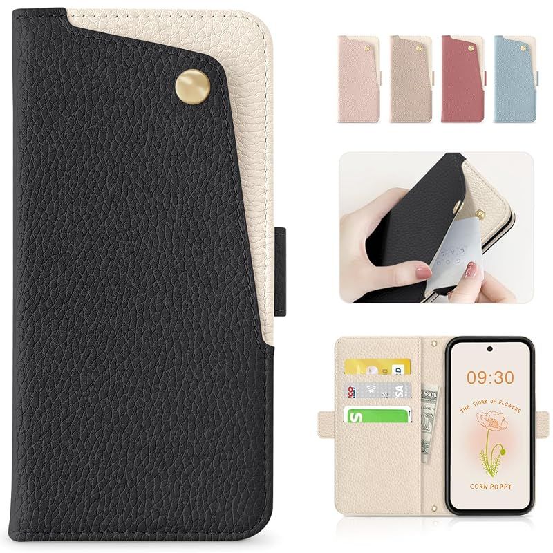 【新品】 CASSYOOK 適用 galaxy s23 fe ケース 手帳型 ギャラクシーs23fe ケース 財布型 カバー カードポケット付き s23 fe ケース 手帳型 全面保護 SCG24au ケース カード収納 横置きスタンド機能 高級PUレザー お