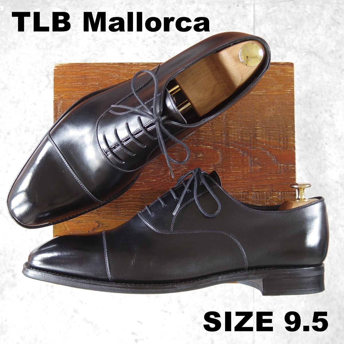 美品★TLB Mallorca/ティーエルビー SIZE 9.5【定価￥77,000-★ストレートチップ/WILLIAMS】502/ALANラスト/ボックスカーフ/黒★p001