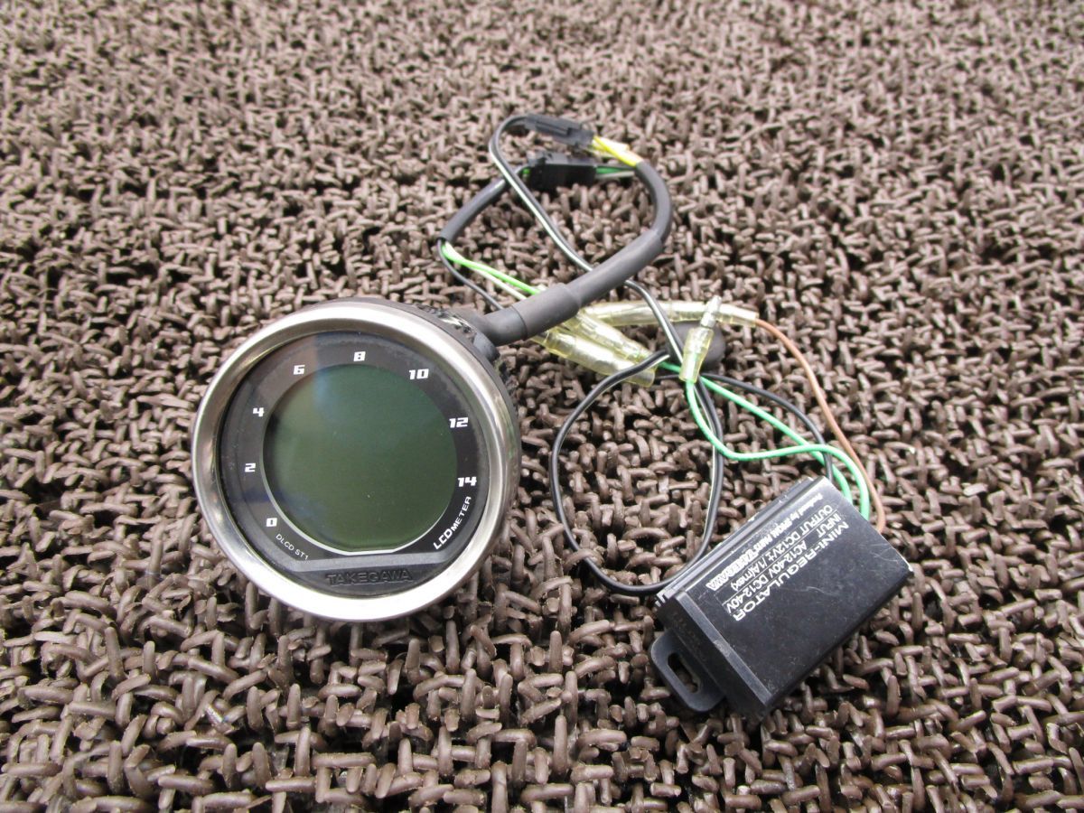 エイプ100 社外 タケガワ LCD デジタルメーター ○B8271！TAKEGAWA