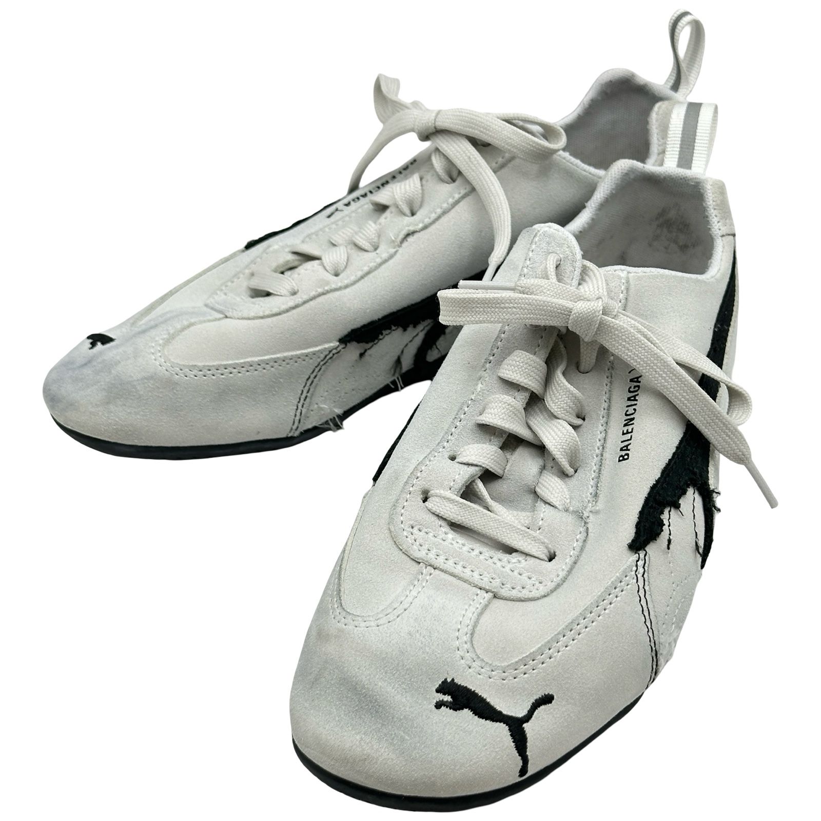バレンシアガ BALENCIAGA x PUMA speedcat ローカットスニーカー 406519 グレー スエード メンズ スニーカー