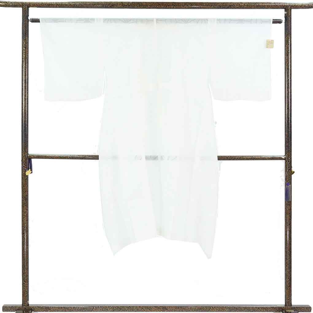 長襦袢 襦袢丈123cm 裄62cm 袖丈46cm 袖幅32cm レディース 麻の葉 裄Sサイズ 夏用 麻 ホワイト 美品 リメイク リユース リサイクル【呉服のきくや】