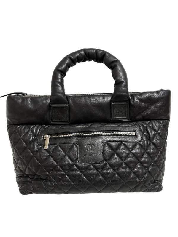 CHANEL　シャネル　コココクーン　ソフトキャビアスキン　ブラック　レザー　13番台　トートバッグ【LVU25011538】