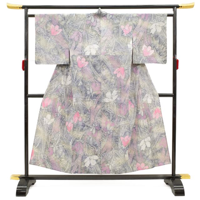 新古品】 有松 浴衣 本場有松鳴海絞り 夏物 未使用 木綿 ライトグレー