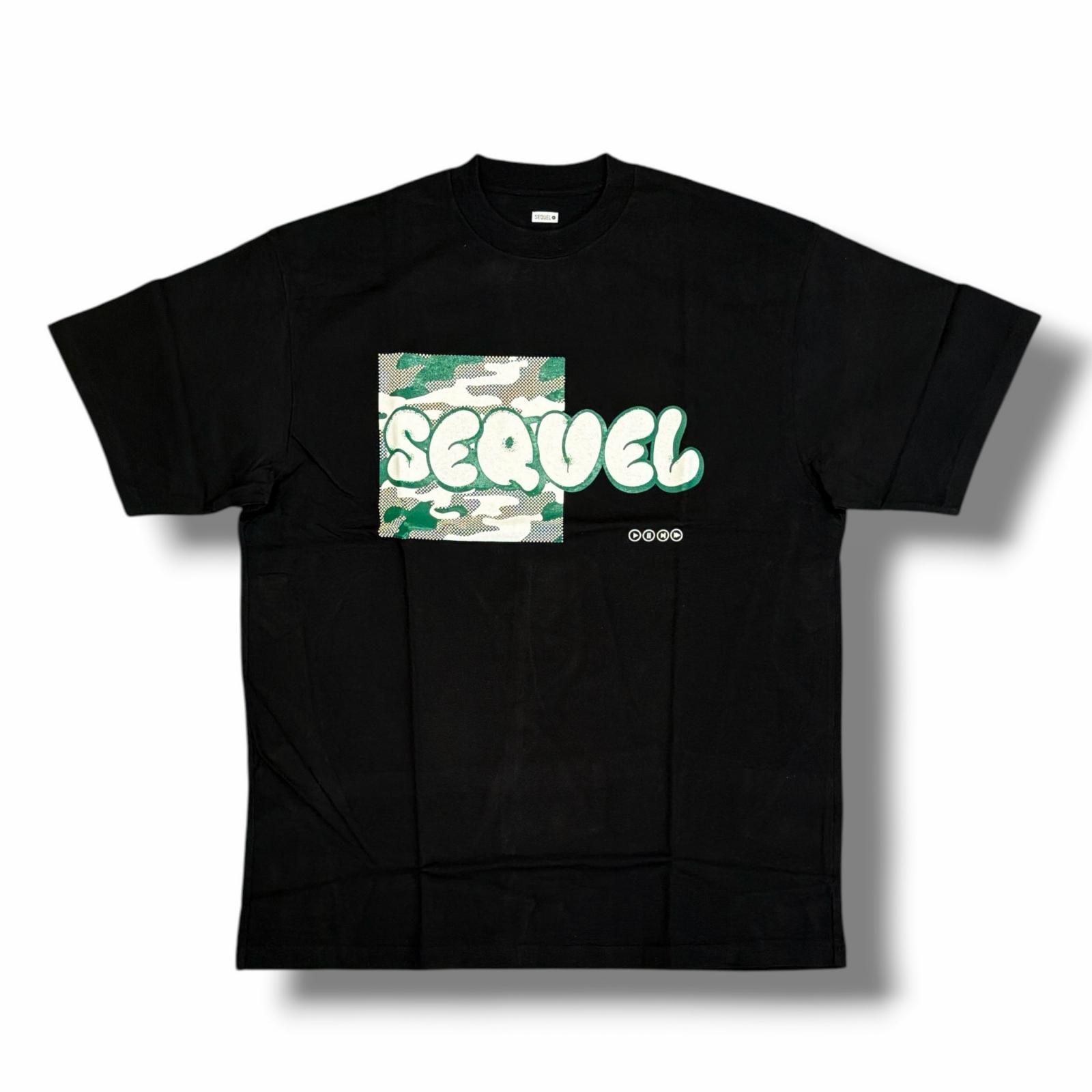 参考上代14300円 未使用 SEQUEL 25SS T-SHIRT/BLACK プリントTシャツ