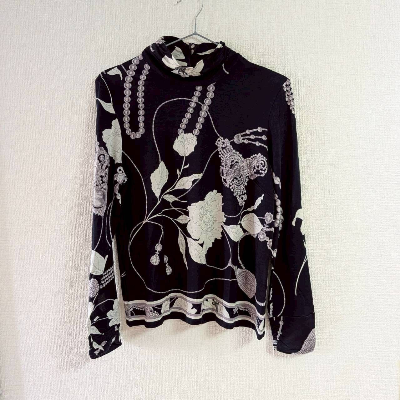 レオナール LEONARD FASHION 花柄 ハイネック 長袖トップス サイズ42