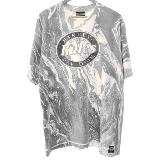 【中古】　HARLEY-DAVIDSON　Tシャツ　90s vintage　90年代　OLD　半袖　トップス　クルーネック　総柄　プリント　オーバーサイズ　USA製　アメカジ　古着　/5608 7,708円