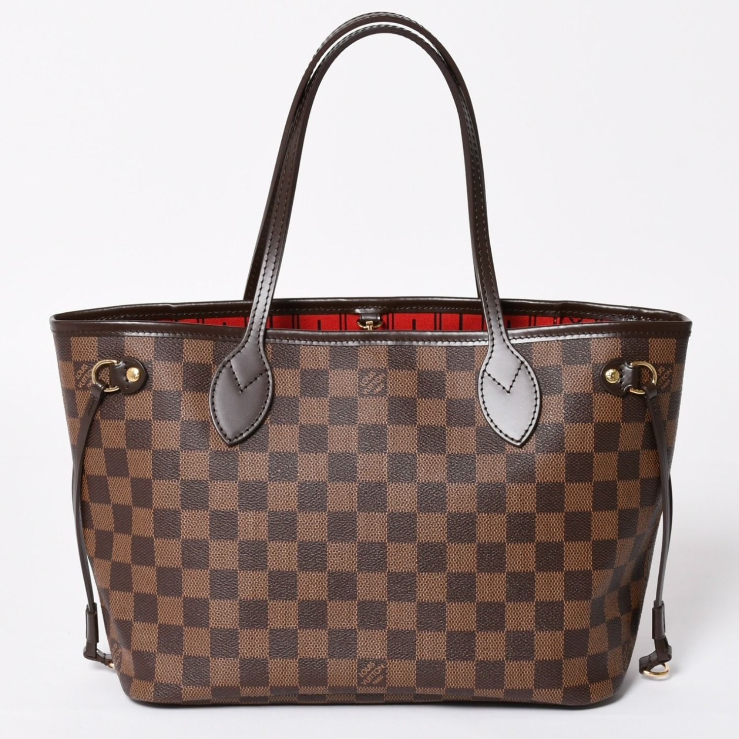 新品同様 LOUIS VUITTON ルイヴィトン ネヴァーフルPM ハンドバッグ N41359 ダミエエベヌキャンバス ブラウン AR4162 ゴールド金具 中古 4a004231