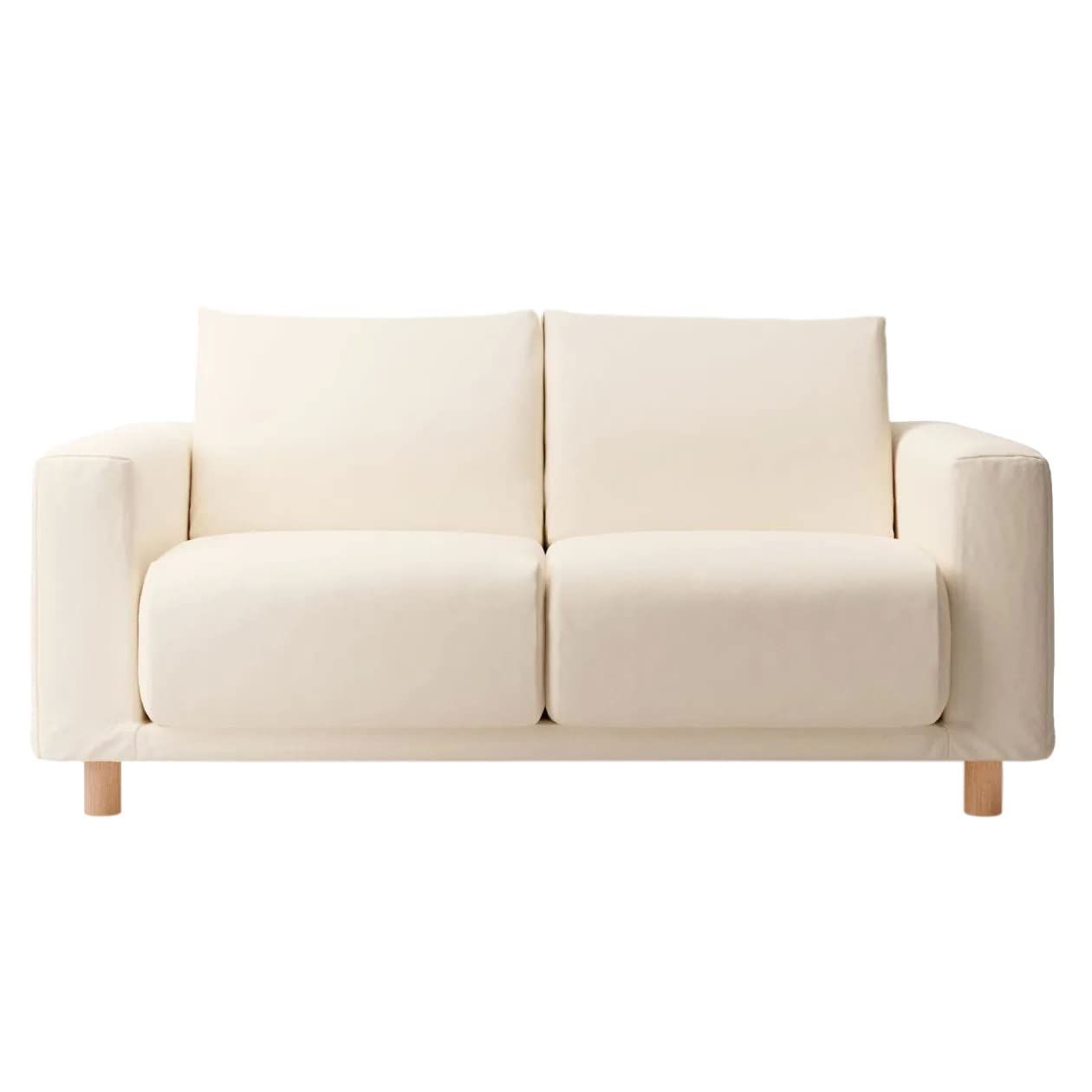 【在庫処分】白 ソファ本体 幅162×奥行90.5×高さ70cm 2シーター ウレタン 無印良品 ポケットコイル 82846201 2人掛け